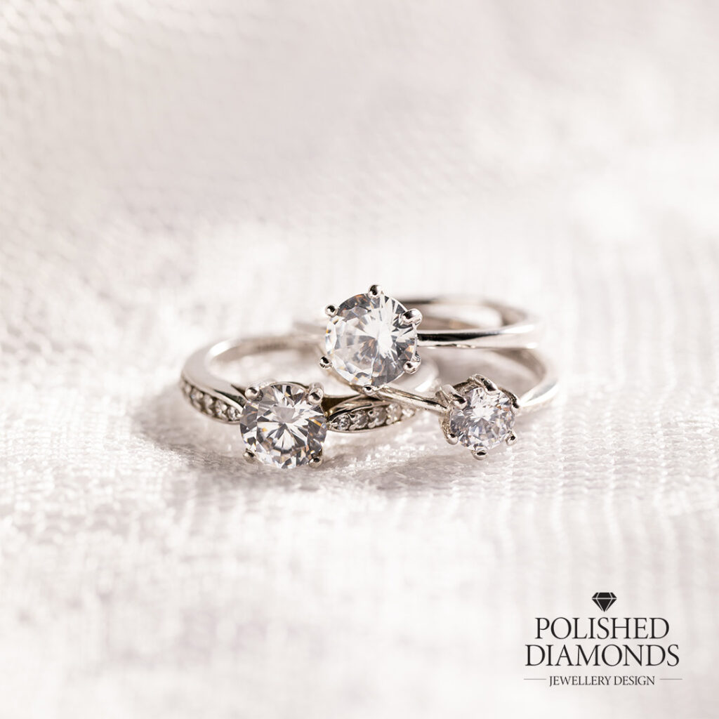 Three Diamond Solitaire Engagement Rings