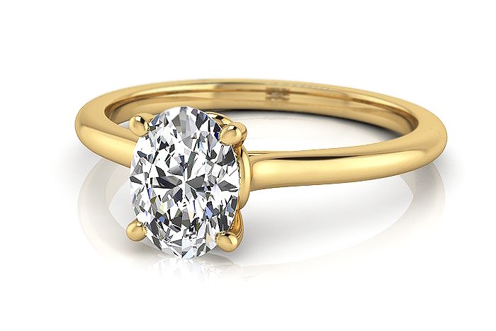 Oval Diamond Ring Yellow Gold