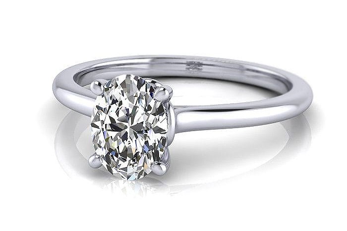 Oval Engagement Ring White Gold