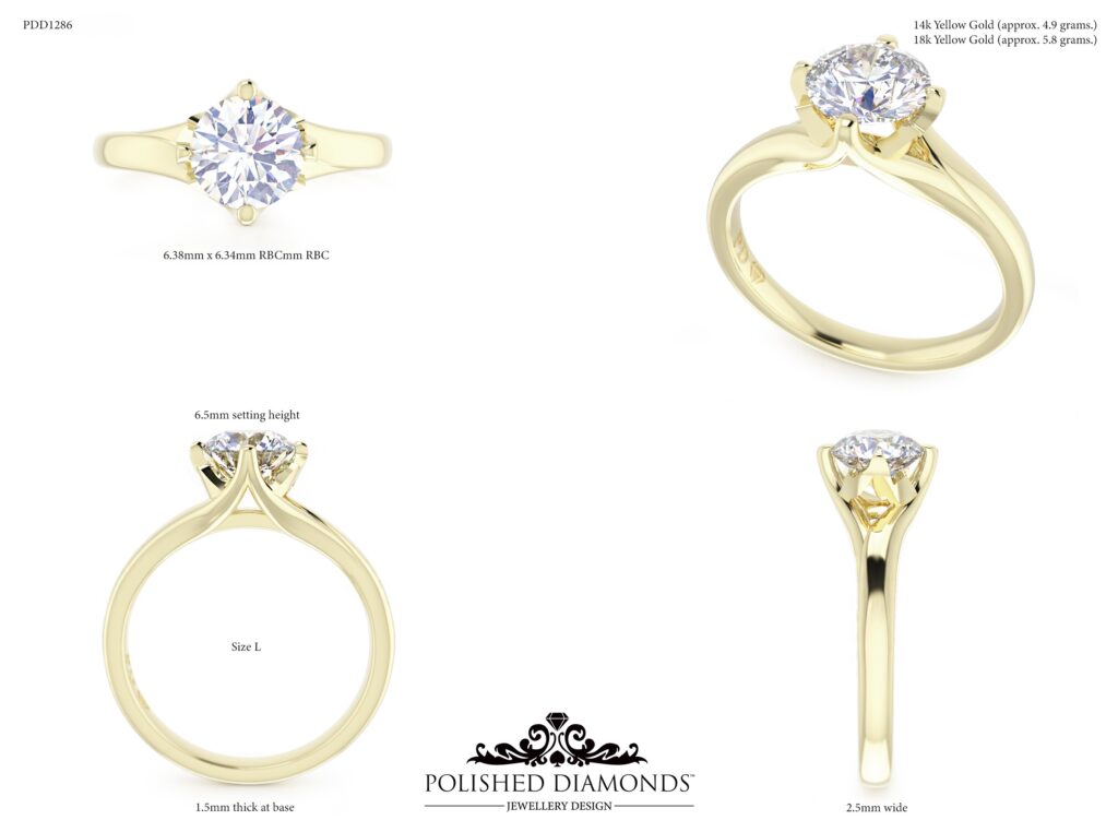 Custom engagement ring design shown in CAD at Polished Diamonds New Zealand