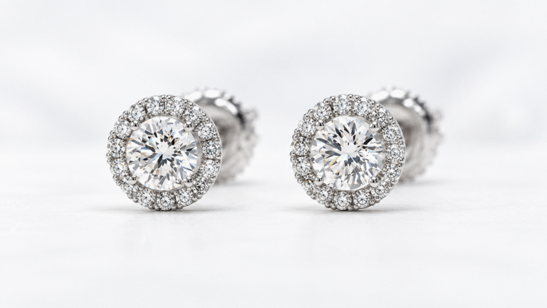 Diamond Halo Earrings