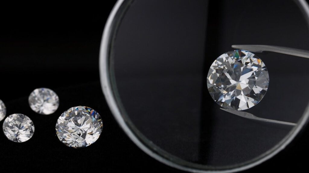 Diamond under microscope