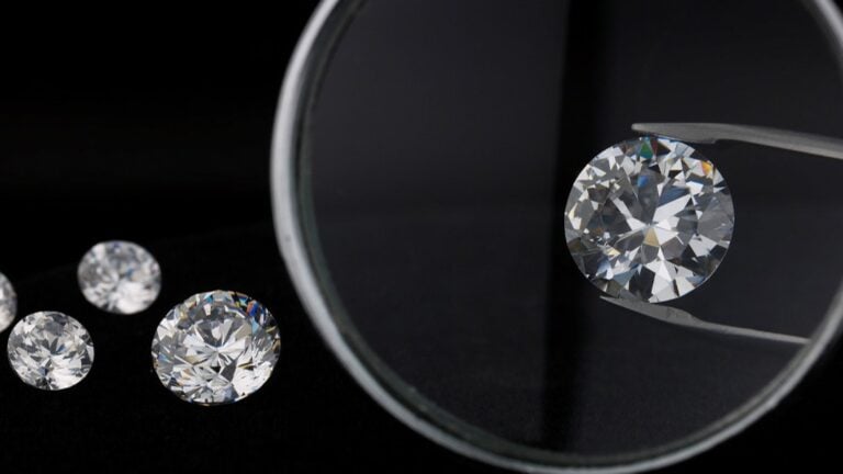 Diamond under microscope