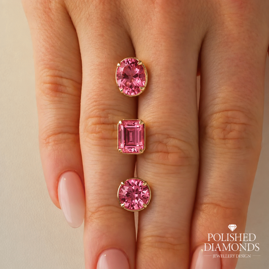 Pink Tourmaline Partial Rubover Settings