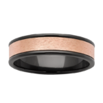 Black Zirconium Wedding Ring PD182Z - Rose Gold