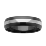 Black Zirconium Wedding Ring PD600Z - Silver Black Zirconium Wedding Ring PD600Z - Silver