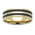 Black Zirconium Wedding Ring PD615Z - Yellow Gold