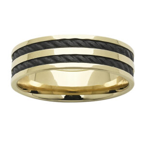 Black Zirconium Wedding Ring PD615Z - Yellow Gold