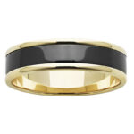 Black Zirconium Wedding Ring PD682Z - Yellow Gold