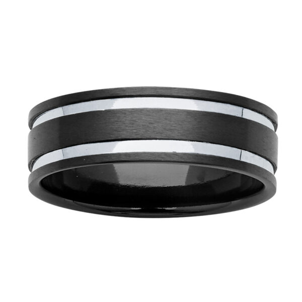 Black Zirconium Wedding Ring WG PD667Z