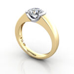 Video Round Engagement Ring, Yellow Gold, RS39, 3D Video Round Engagement Ring, Yellow Gold, RS39, 3D