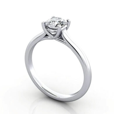 Thumb Diamond Ring RS16 White Gold 3D