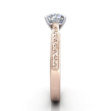 Round Diamond Ring Rose Gold RS50 SV