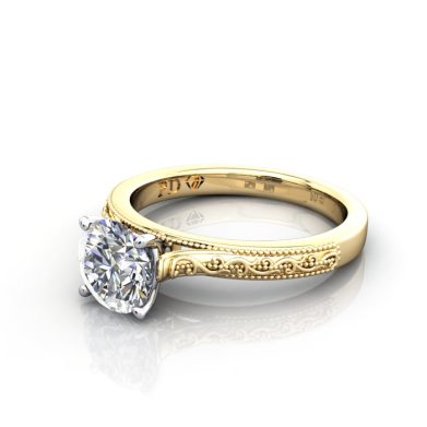 Round Engagement Ring Yellow Gold RS50 LF