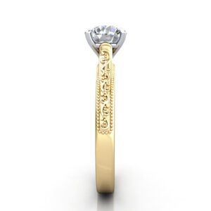 Round Engagement Ring Yellow Gold RS50 SV