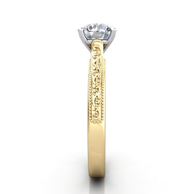 Round Engagement Ring Yellow Gold RS50 SV