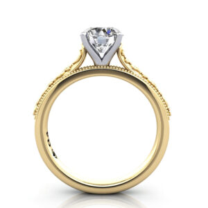 Round Engagement Ring Yellow Gold RS50 TF