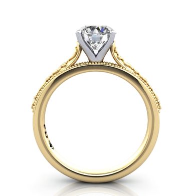 Round Engagement Ring Yellow Gold RS50 TF