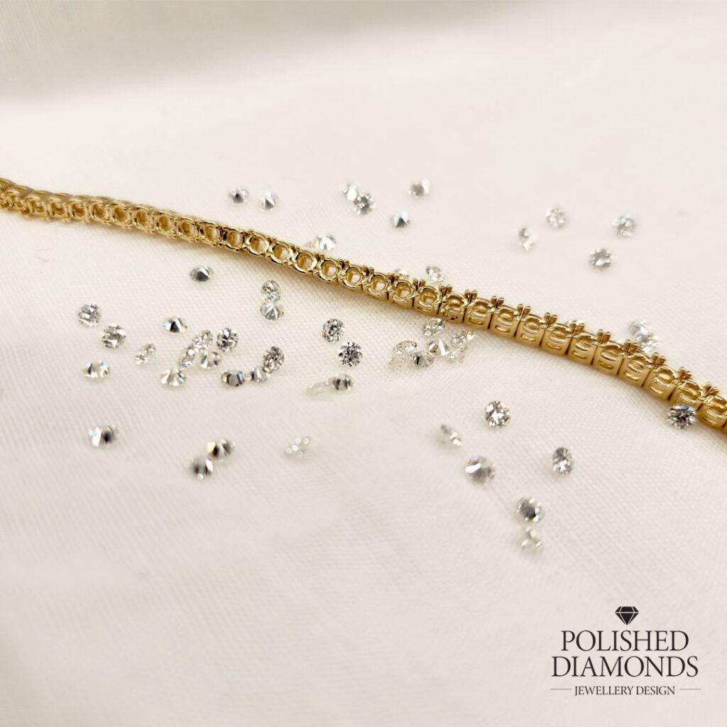 Diamond Tennis Bracelet Being Set