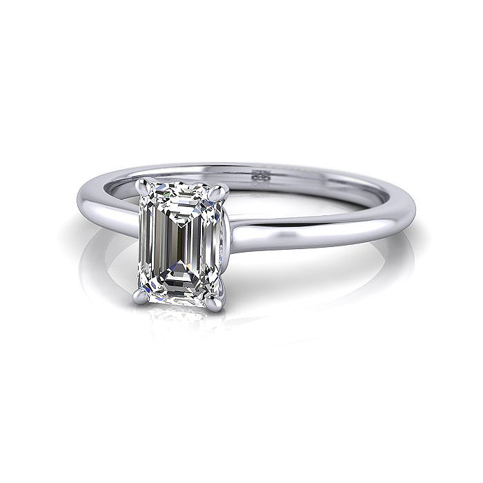 Emerald Diamond Ring RS1 White Gold LF