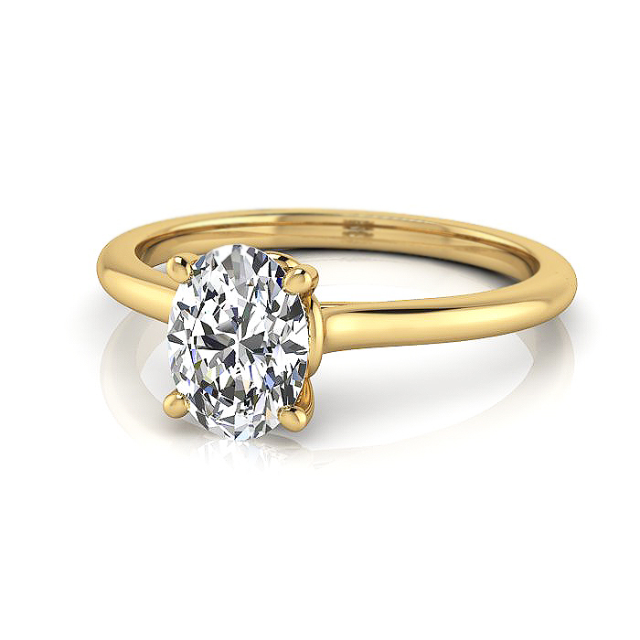 Oval Diamond Ring RS1 Yellow Gold LF