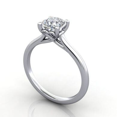 Thumb Cushion Diamond Ring RS1 White Gold 3D