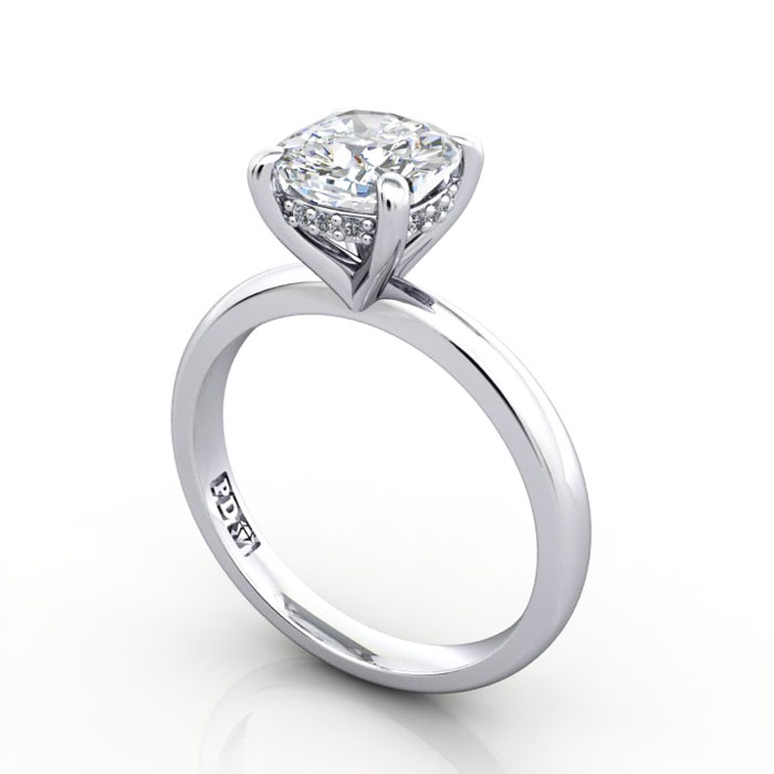 Cushion Diamond Ring Platinum RS51 3D Cushion Diamond Ring Platinum RS51 3D