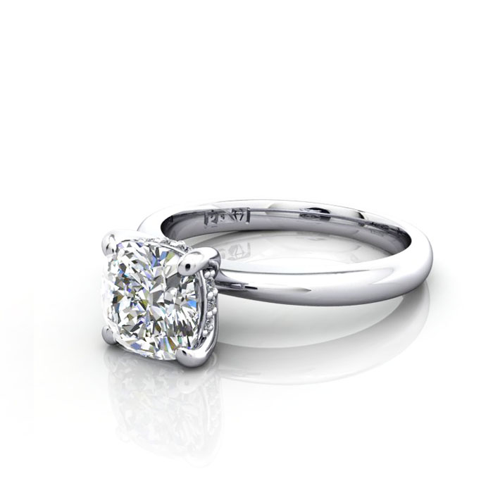 Cushion Diamond Ring Platinum RS51 LF Cushion Diamond Ring Platinum RS51 LF
