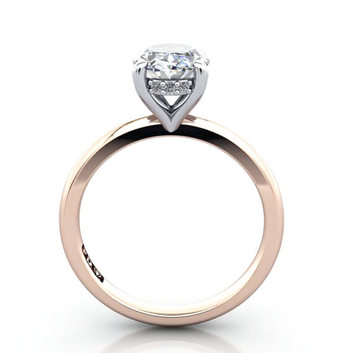 Oval Diamond Ring Rose Gold RS51 TF