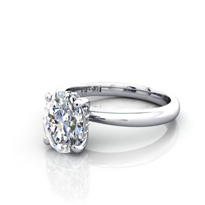 Oval Diamond Ring White Gold RS51 LF