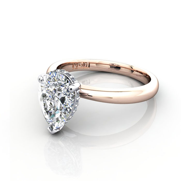 Pear Diamond Ring Rose Gold RS51 LF Pear Diamond Ring Rose Gold RS51 LF