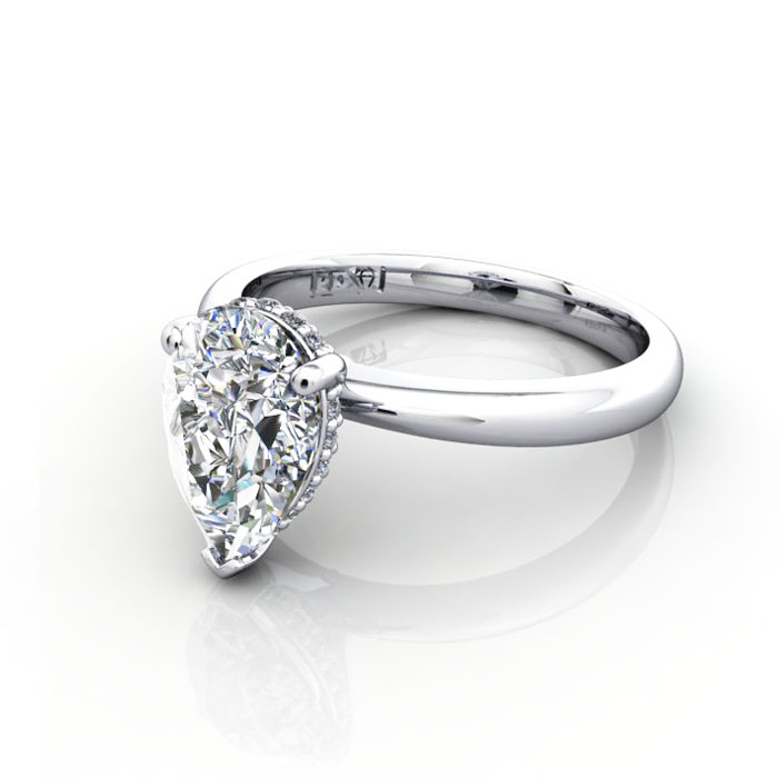 Pear Diamond Ring White Gold RS51 LF Pear Diamond Ring White Gold RS51 LF