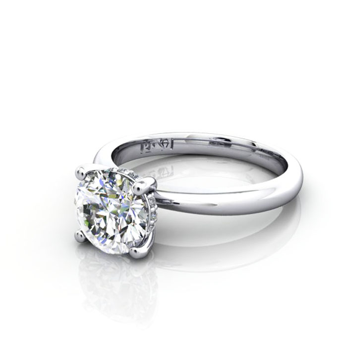 Round Brilliant Diamond Ring Platinum RS51 LF