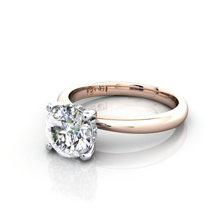 Round Brilliant Diamond Ring Rose Gold RS51 LF Round Brilliant Diamond Ring Rose Gold RS51 LF