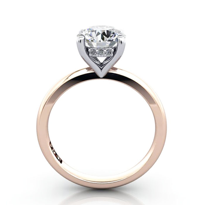 Round Brilliant Diamond Ring Rose Gold RS51 TF Round Brilliant Diamond Ring Rose Gold RS51 TF