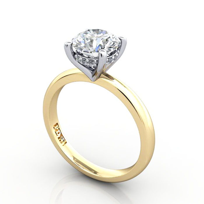 Round Brilliant Diamond Ring Yellow Gold RS51 3D Round Brilliant Diamond Ring Yellow Gold RS51 3D