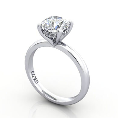 Thumb Round Brilliant Diamond Ring White Gold RS51 3D