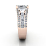 Radiant Cut Diamond Ring with Accents RSA12 Rose Gold SV Radiant Cut Diamond Ring with Accents RSA12 Rose Gold SV