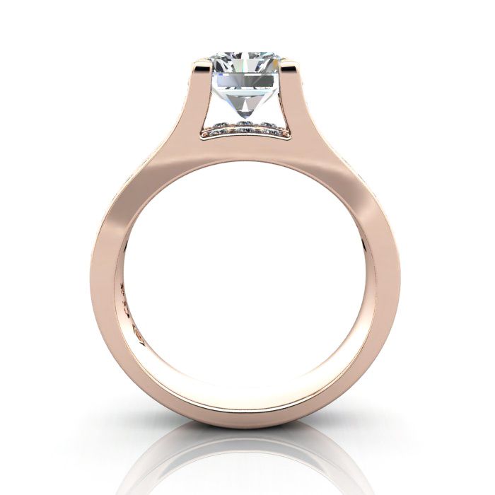 Radiant Cut Diamond Ring with Accents RSA12 Rose Gold TF Radiant Cut Diamond Ring with Accents RSA12 Rose Gold TF