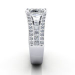 Radiant Cut Diamond Ring with Accents RSA12 White Gold SV