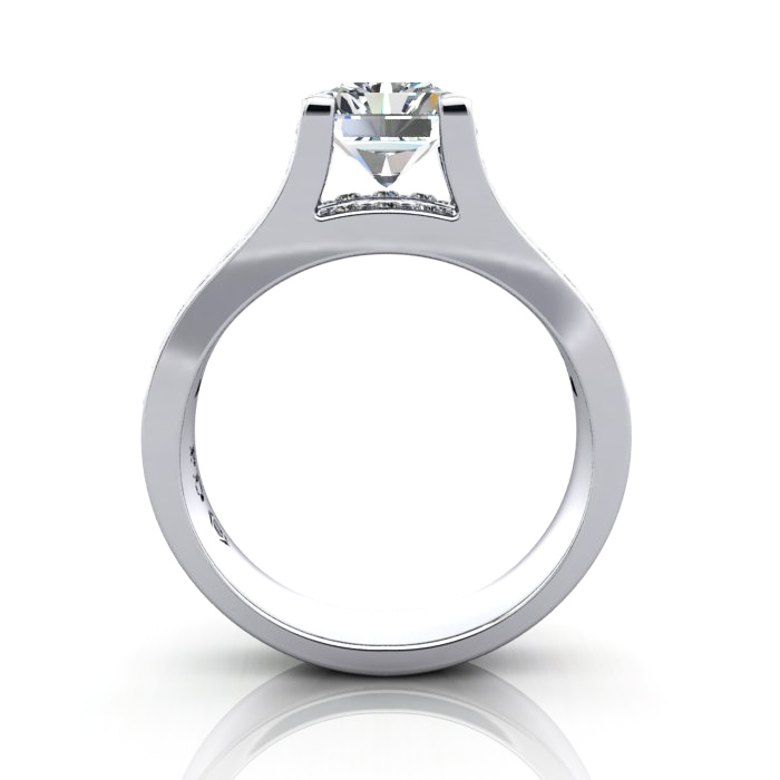 Radiant Cut Diamond Ring with Accents RSA12 White Gold TF