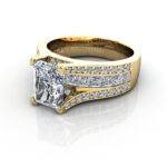 Radiant Cut Diamond Ring with Accents RSA12 Yellow Gold LF Radiant Cut Diamond Ring with Accents RSA12 Yellow Gold LF