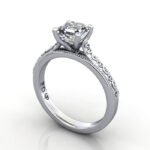 Asscher Cut Vintage Diamond Ring Platinum RV2 3D