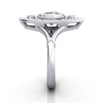 Cushion Cut Vintage Diamond Ring Platinum RV5 SV