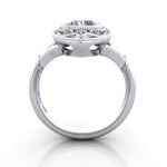 Cushion Cut Vintage Diamond Ring Platinum RV5 TF