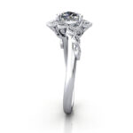 Cushion Cut Vintage Diamond Ring Platinum RV6 SV