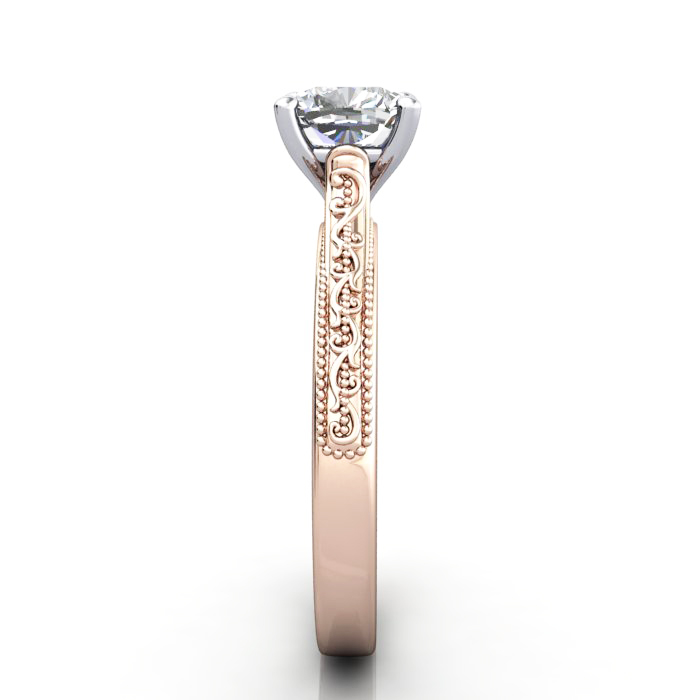 Cushion Cut Vintage Diamond Ring Rose Gold RV2 SV Cushion Cut Vintage Diamond Ring Rose Gold RV2 SV