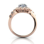 Cushion Cut Vintage Diamond Ring Rose Gold RV6 TF Cushion Cut Vintage Diamond Ring Rose Gold RV6 TF