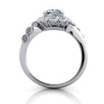 Cushion Cut Vintage Diamond Ring White Gold RV6 TF Cushion Cut Vintage Diamond Ring White Gold RV6 TF