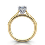 Cushion Cut Vintage Diamond Ring Yellow Gold RV2 TF Cushion Cut Vintage Diamond Ring Yellow Gold RV2 TF